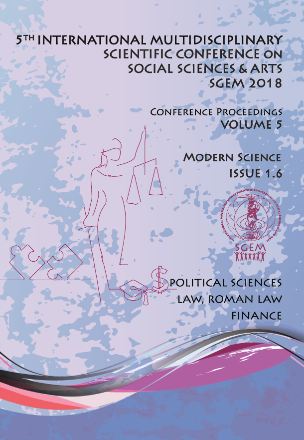 5th International Multidisciplinary Scientific Conference on Social Sciences and Arts SGEM 2018
