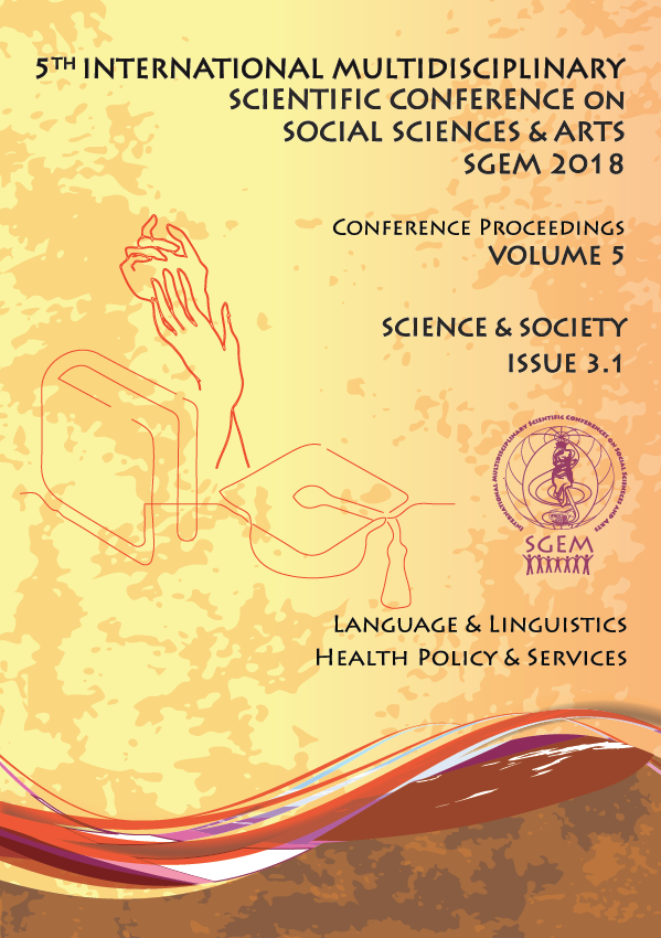 5th International Multidisciplinary Scientific Conference on Social Sciences and Arts SGEM 2018
