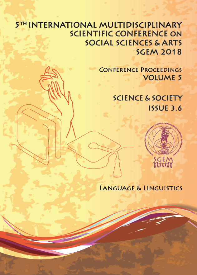 5th International Multidisciplinary Scientific Conference on Social Sciences and Arts SGEM 2018